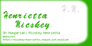 henrietta micskey business card